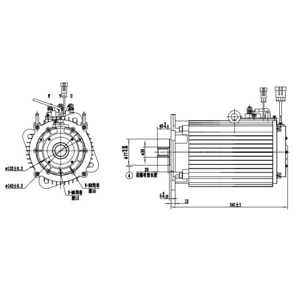 Mature technology 10kW AC motor for Electric forklift walking motor