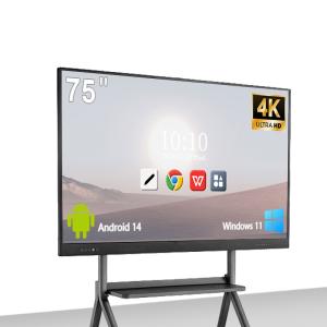 4K Resolution Interactive Whiteboard with 40-50 Touch Points and 1mm Zero Bond Tempered Glass