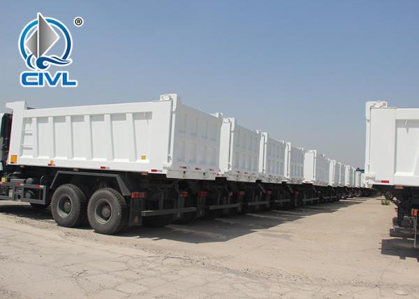 White color RHD Heavy Duty Dump Truck 6X4 Drive Type 15M3 30T load capacity