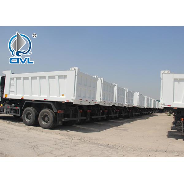 White color RHD Heavy Duty Dump Truck 6X4 Drive Type 15M3 30T load capacity