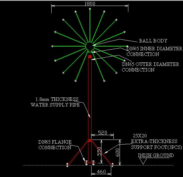 1,5 давление 100Kpa двигателя DN40 фонтана хрустального шара дюйма