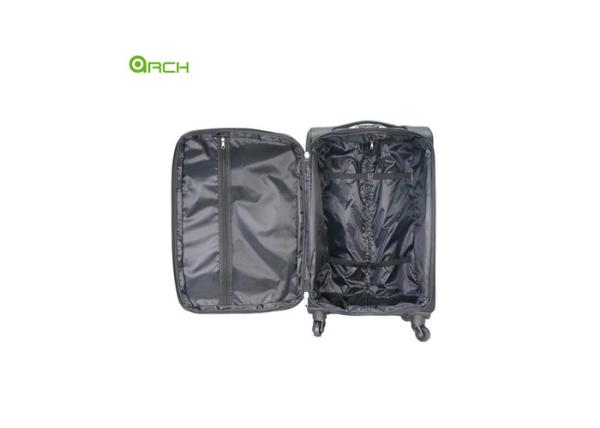 Expandable Polyester Checked Luggage with Spinner Wheels and Two Big Pockets