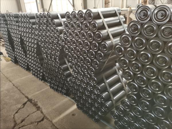 Black Steel Pipe Belt Conveyor Roller Material Handling Equipment Parts