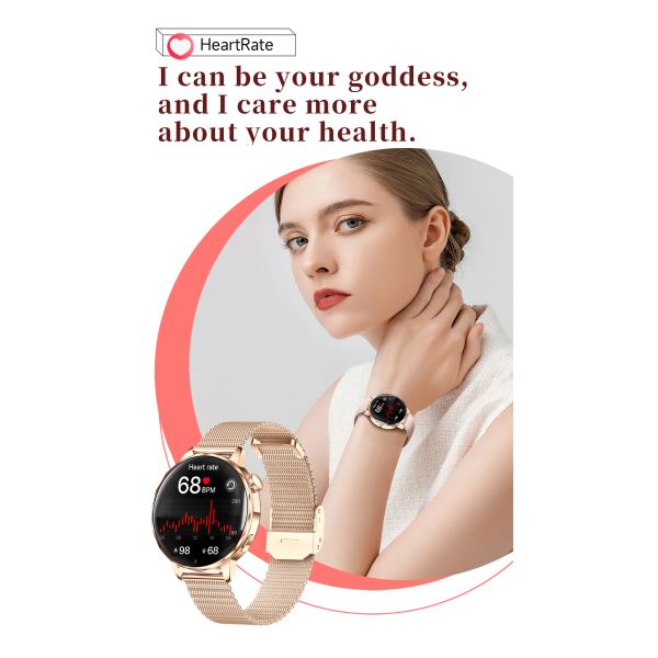 Bluetooth Call Sports Fitness Bracelet Waterproof Music Heart Rate Sleep Lady Health Smartwatch