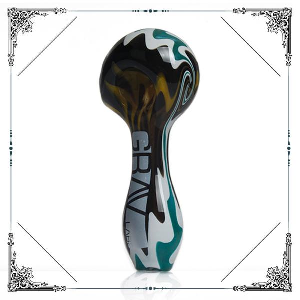 Colorful Grav Glass Smoking Pipes , 4 Inch Hand Spoon Pipe For Smoking