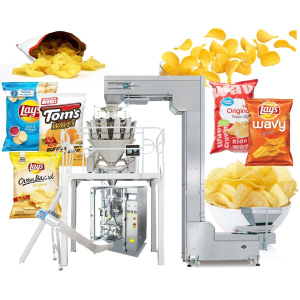Машина зерна картофельных чипсов вертикальная пакуя кладет мешок в мешки 880kg ZCHONE фильма