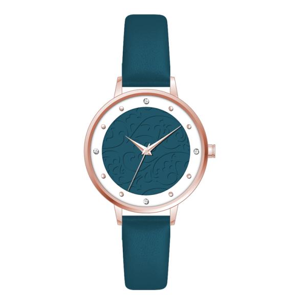 Luxury Leather Strap Diamond Women Quartz Watches Water Resistant 3 ATM