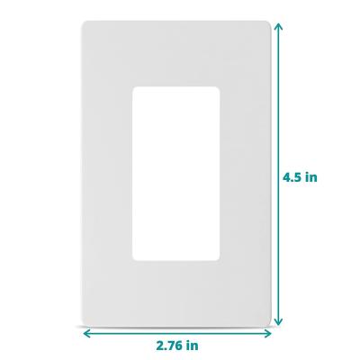Rectangular Switch Wall Plate Plastic 1 Gang Wall Plate Screwless Matte Finished