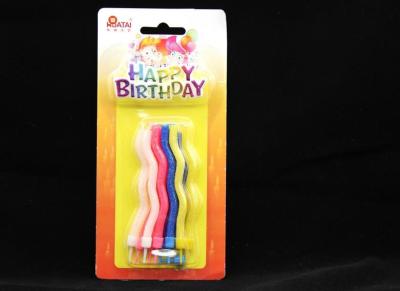 Glitter Wave Shaped Birthday Party Candles With Plastic Holder No Harm No Dripping