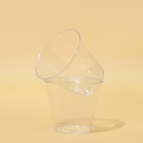 5OZ Copo de plástico PS transparente e descartável FDA SGS Certificado para suco