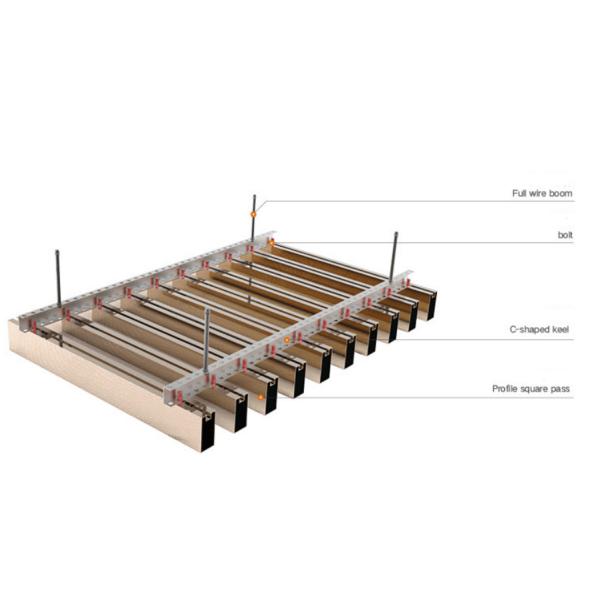 Tecto de alumínio em forma de U quadrado Moderno e elegante Painel de alumínio