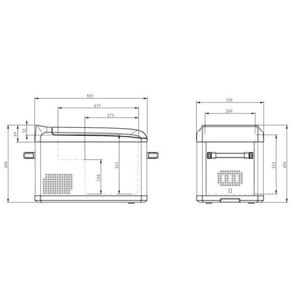 -18~10℃ Portable DC Compressor Fast Cooling Low Noise Car Fridge Freezer 26L Capacity With Smart Tech Control Panel