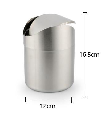 Morden Stainless Steel Cookwares Swing Top Mini Trash Cans For Desk