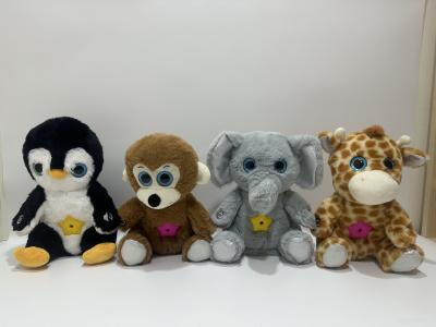 Bichos de pelúcia luz noturna cantando chupeta brinquedos para crianças canções de ninar