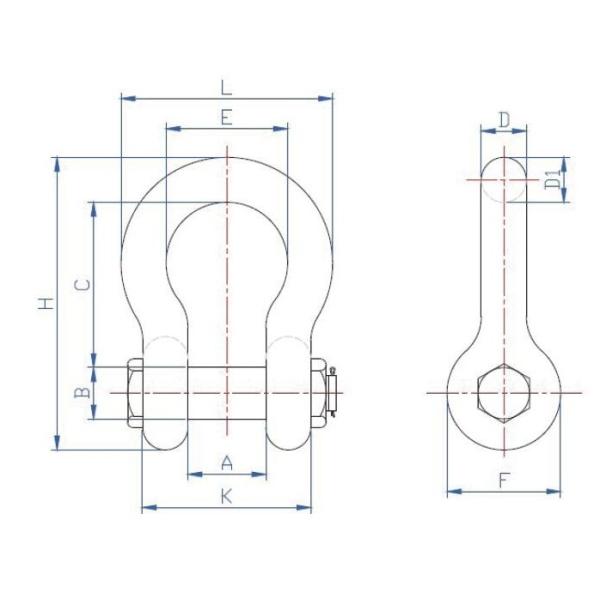 » ВОЛЯ желтое 1-1/4 12 тонны широкое тело заковывает с болтом безопасности
