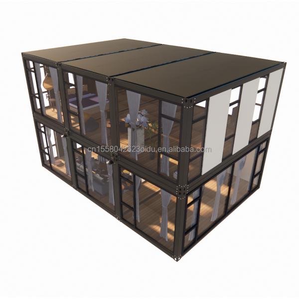 Hôtel Produit en acier à paquet plat Design moderne Appartement fabriqué par Cbox Luxe Maison de conteneur portable à deux couches