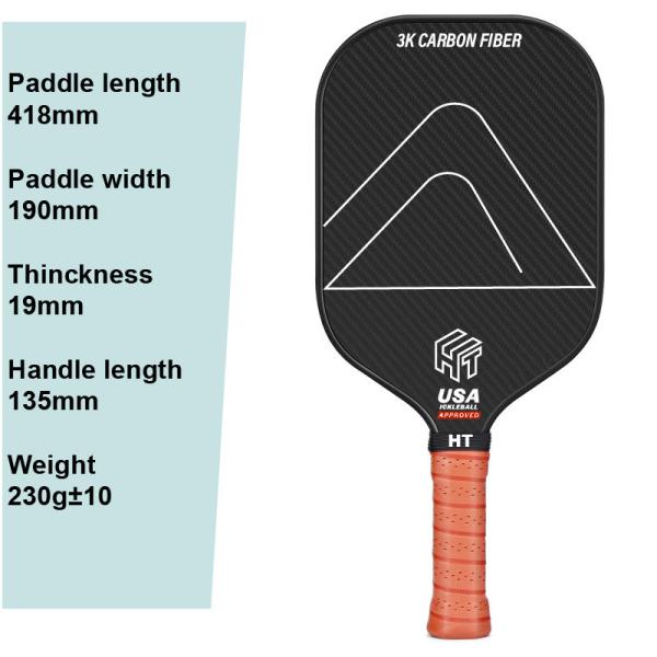 Customizable USAPA Approved 3K Carbon Fiber Pickleball Paddle with PP Honeycomb Core