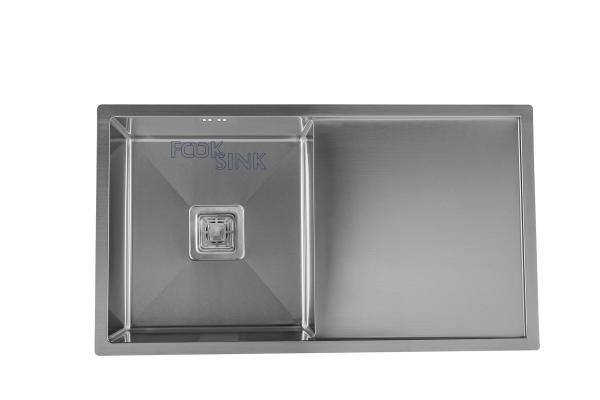Polished Undermount Kitchen Sink With Drainboard Square Hole