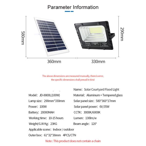 Decoration Home Yard Solar Flood Light Solar Powered Outdoor
