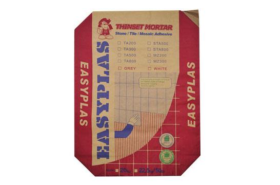 Dried mortar packing bag