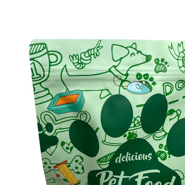 Custom Food Grade Sustainable 1.0kg Reclosable Ziplock Stand Up Square Bottom Pouch for Dog Cat Pet Food Packaging