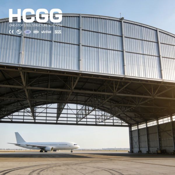 Hot Dip Galvanized Steel Airplane Hangar Seismic Resistance Metal Hangar Building