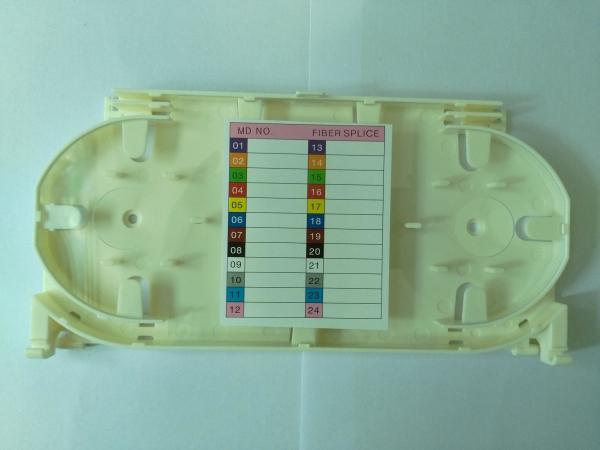 White Fiber Optic Tray 24 Core 24 Fiber Splice Sleeve Protect With ABS Material