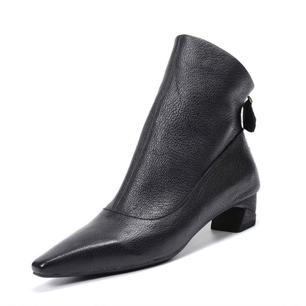 HZM031 Cowhide Women'S Single Shoes Autumn And Winter New British Style Women'S Shoes Retro All-Match Derby Shoes Soft S