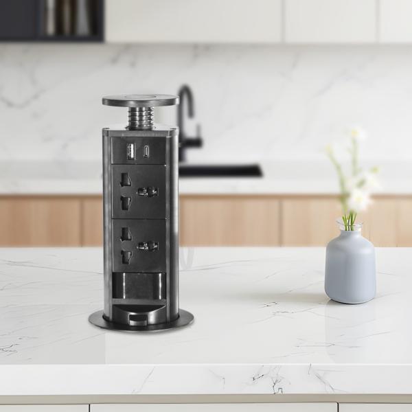 Universal Power Kitchen Socket Sacar El Enchufe De La Cocina Hidden Tabletop Pop up Kitchen Sockets for Modern Smart Kitchen