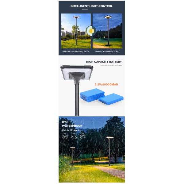 45W Quare Shape Outdoor Garden Solar Light All In One IP65 For Communities Parks