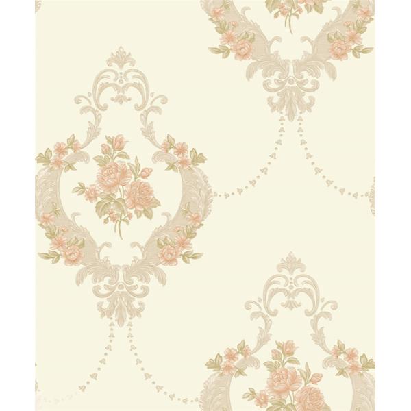 Beautiful Non Woven Wallpaper / Wall Coverings , Traditional Damask Wallpaper