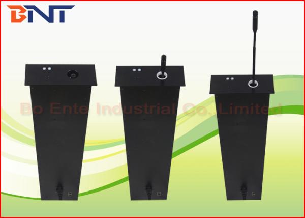 Matte Black Aluminum LCD Motorized Lift , Conference Audio System Microphone Motorized Lifting Mechanism