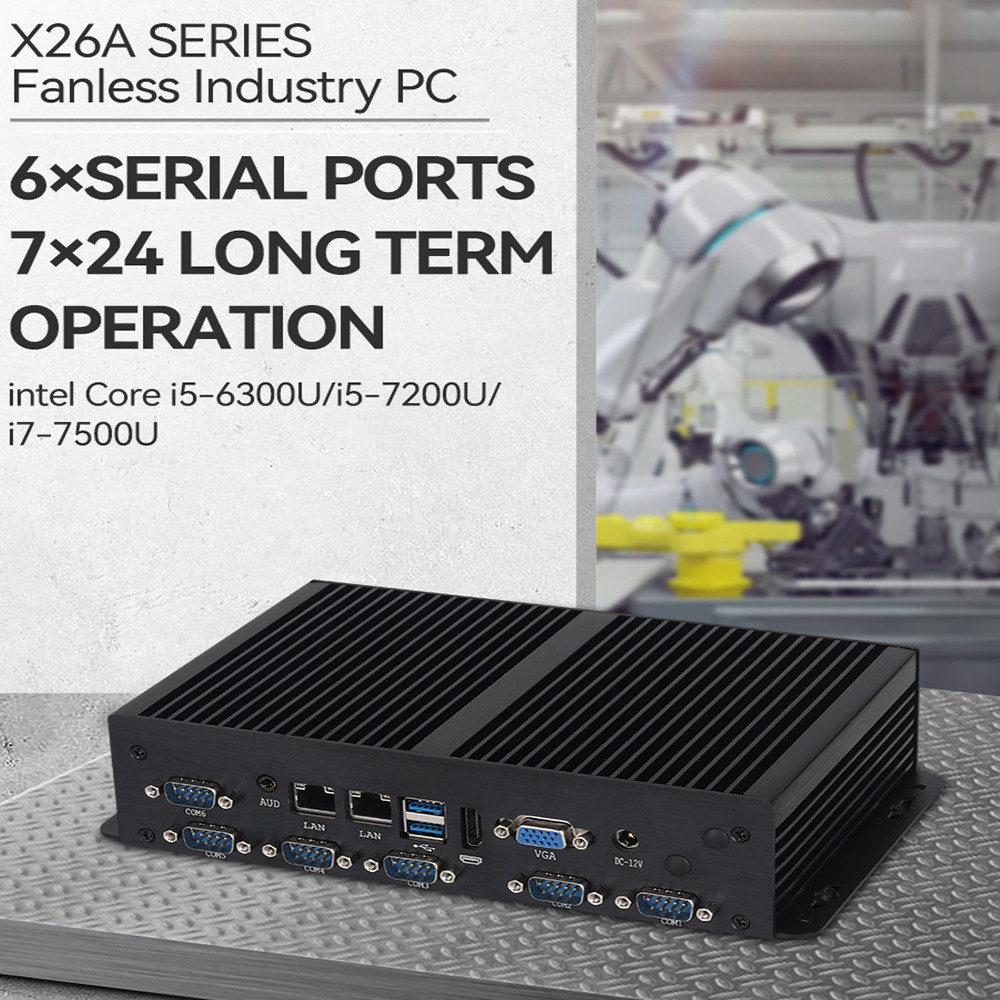 Процессоры Dual LAN 6COM без вентилятора Intel Mini PC Core Series Celeron 3855U с SSD MSATA