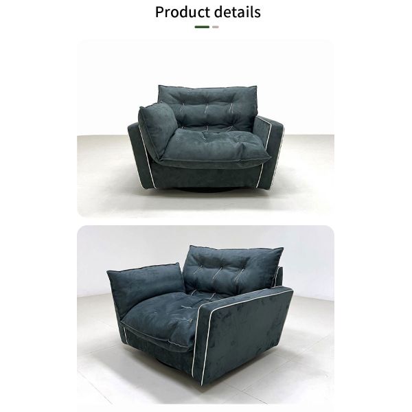 Living Room Furniture Modern Luxury Leather Sofa Set Featuring Wood and Metal Materials Italian Design Single Chair