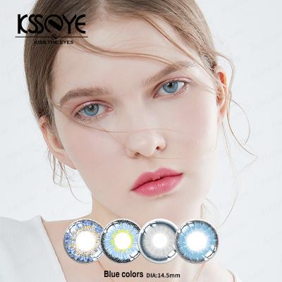 Prescrição colorida de vista natural do ODM 3 Tone Blue Eye Contact Lenses não anualmente