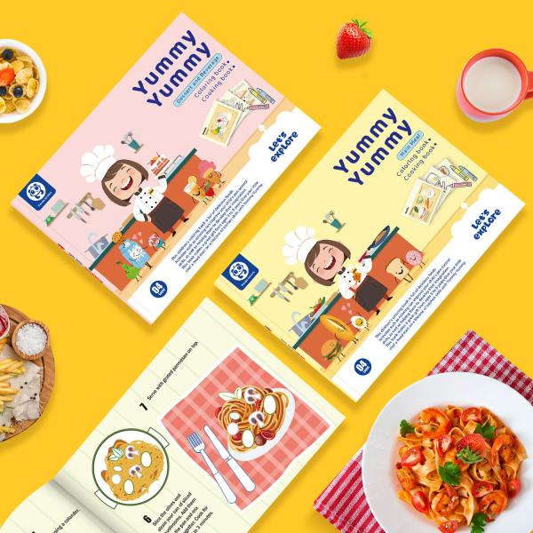 Livro de menu de culinária infantil Livro de colorir infantil para aprender a cozinhar