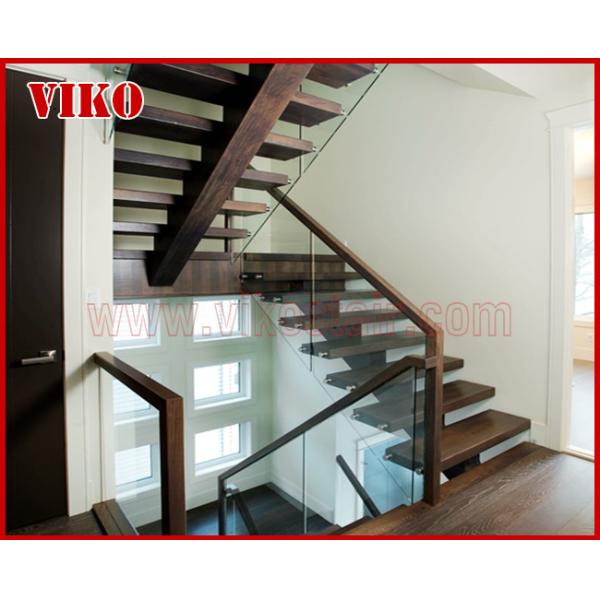 Straight Stringer Staircase VK07S Tempered Glass, 304 Stainless steel glass stainoff,stainless steel handrail