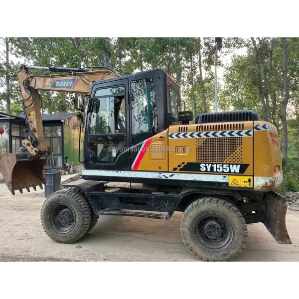 Excavateur à roues SANY 155W avec cylindre hydraulique original et moteur ISUZU