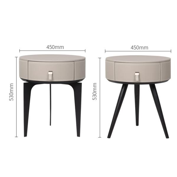 Gelaimei Minimalist Style Dia 450mm Small Round Side Table With Drawer