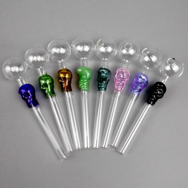 Multi Colored Wax Glass Smoking Pipe For Oil 2mm Thickness Eco Friendly