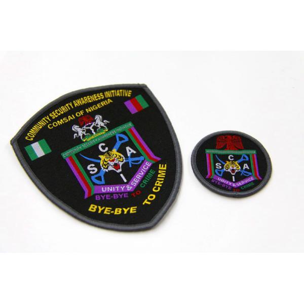 Handmade Custom  Shape Merrowed Edge Woven Patches Heat Seal Backing