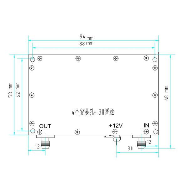 5Watt вывело наружу соединитель усилителя силы SMA RF силы линейный