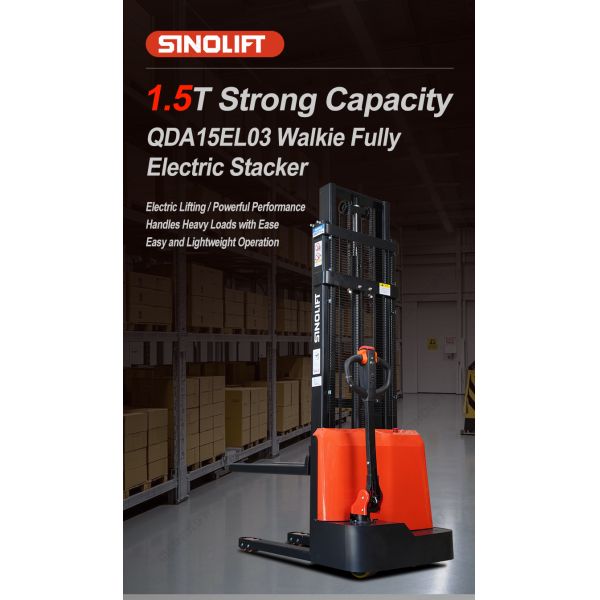 Model QDA15EL03 1.5 Ton Strong Capacity Walkie Fully Electric Stacker
