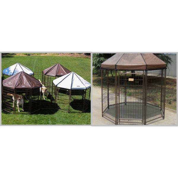 Powder Coating Metal Outdoor Dog Kennel House With Waterproof Cover