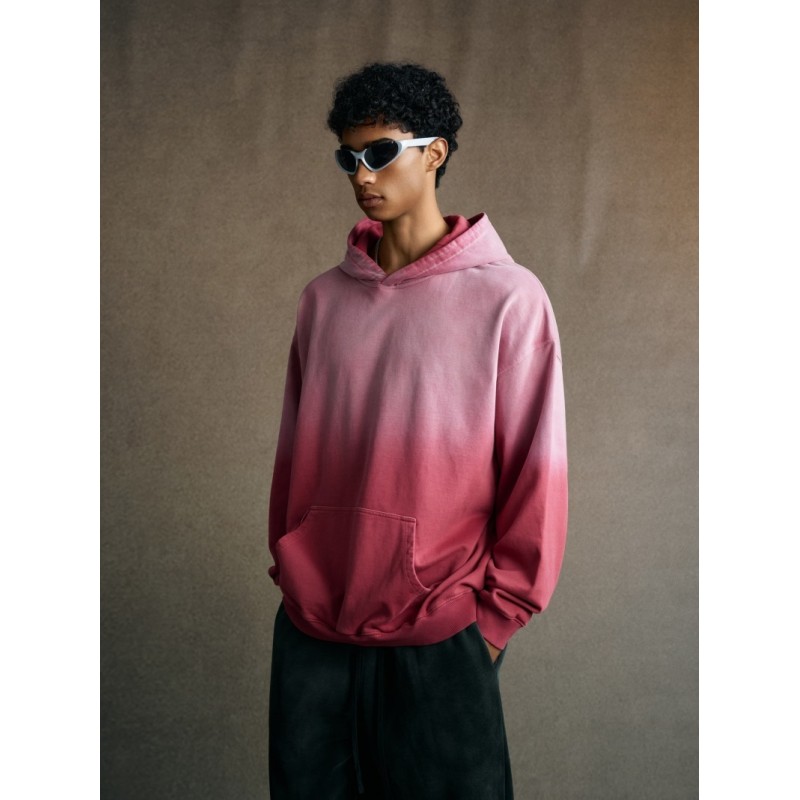 Heavyweight Acid Wash Blank Oversized Collar Plain Colored Hoodies