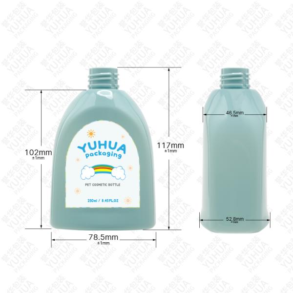 Ярлык ребенк насоса цветка бутылки 250ml лосьона сливк мытья тела пластиковый милый