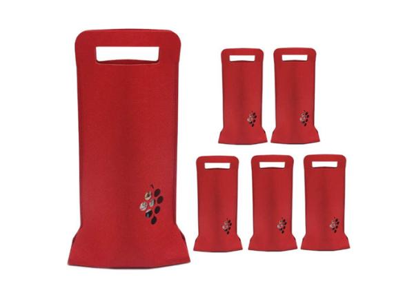 3mm Wedding Folding EN71 Felt Wine Carrier Tote Bags With Handle