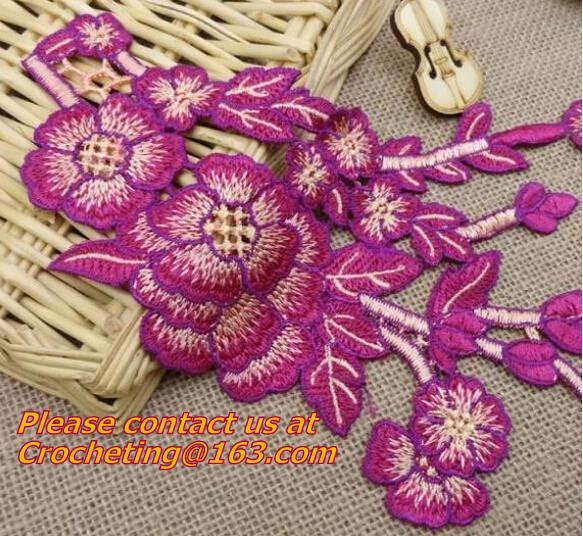 Retro Fashion Cotton Crochet Lace Collar Gorgeous Flower Motif Neckline Faux Collar for Dr
