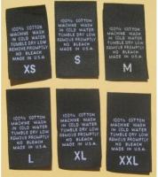 Dry Cleanable Black Woven Wash Care Labels 100% Cotton Twill Fabric
