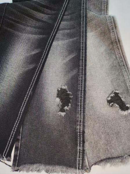11.3oz Super-soft Heavy Weight Cotton Polyester BLACK/BLACK Denim Fabric  JSD3250A for fashion jeans
